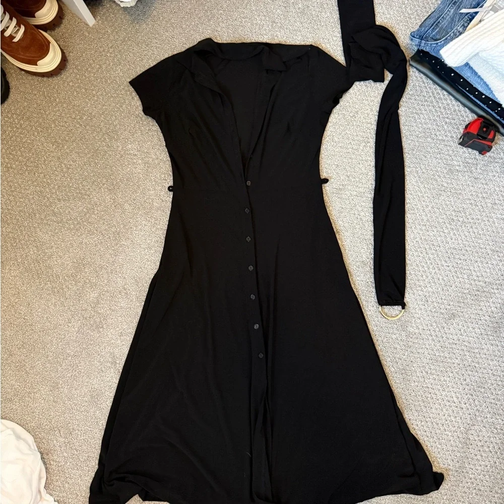 Black Button-Front Maxi Skirt - Picture 2 of 5